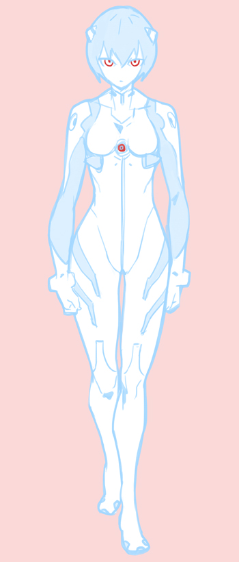 ayanami rei (neon genesis evangelion) drawn by shiohara_shin'ichi