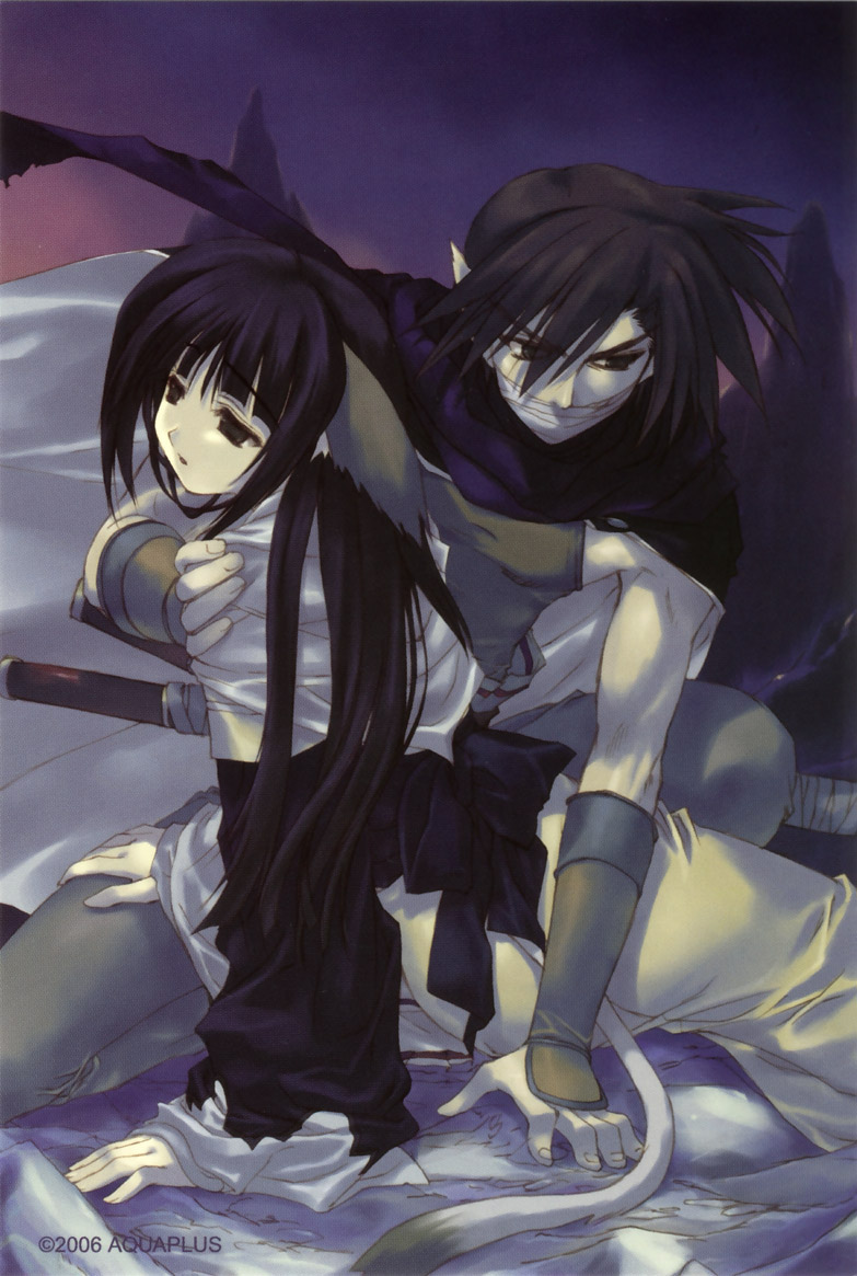 yuzuha and oboro (utawarerumono) drawn by amazuyu_tatsuki