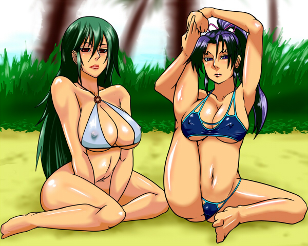 kousaka shigure and mikumo kushinada (shijou saikyou no deshi ken'ichi) drawn by fishneak