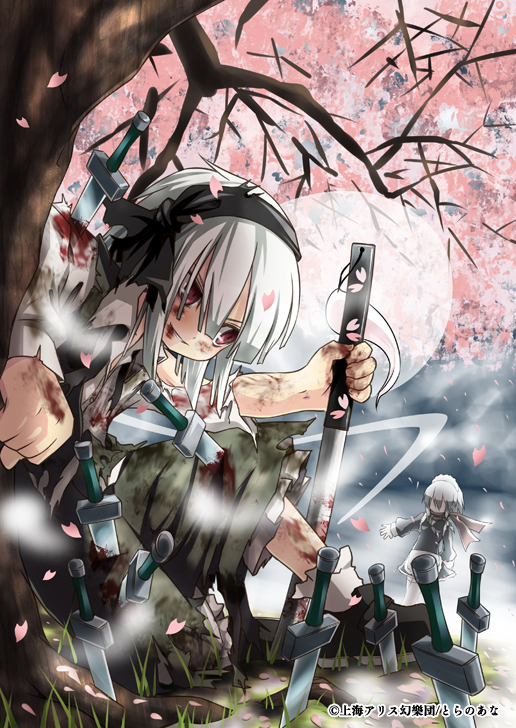 izayoi sakuya and konpaku youmu (touhou and 1 more) drawn by noya_makoto
