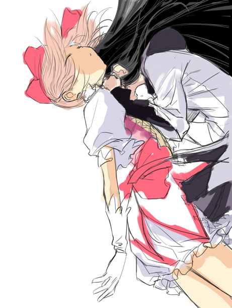 akemi homura and kaname madoka (mahou shoujo madoka magica) drawn by hiroe_rei