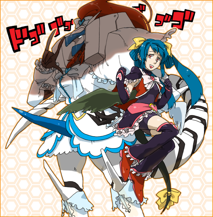 dizzy, cure black, cure white, and justice (precure and 2 more) drawn by 36_gou