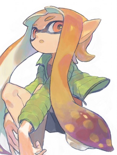 inkling player character and inkling girl (splatoon) drawn by muginoomoti