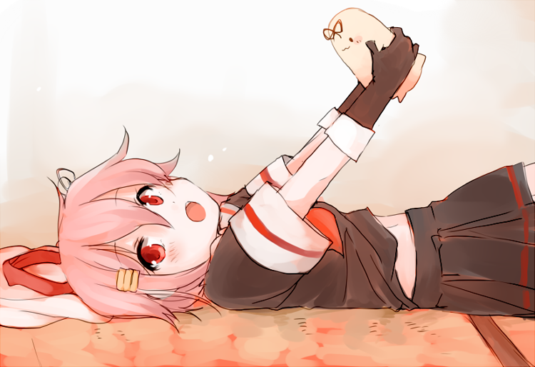 harusame and the yuudachi-like creature (kantai collection) drawn by suna_kiririto
