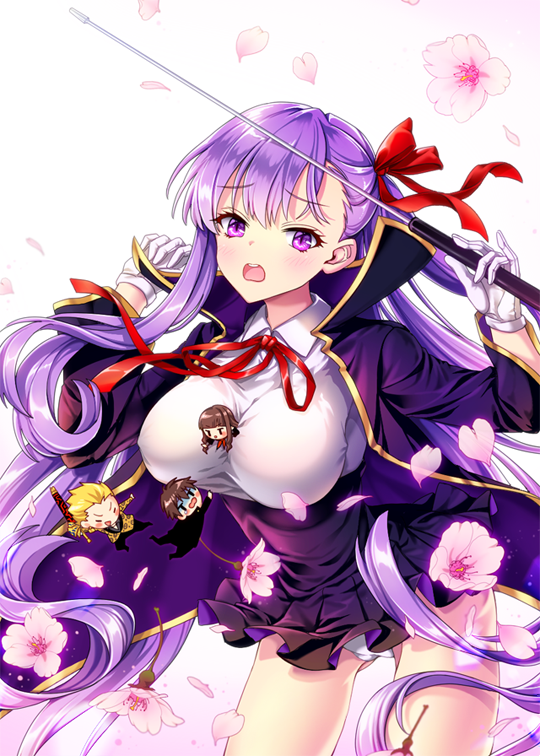 gilgamesh, bb, and kishinami hakuno (fate and 2 more) drawn by uchuu_gorira