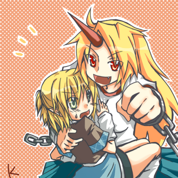 mizuhashi parsee and hoshiguma yuugi (touhou) drawn by kusano_(pixiv)