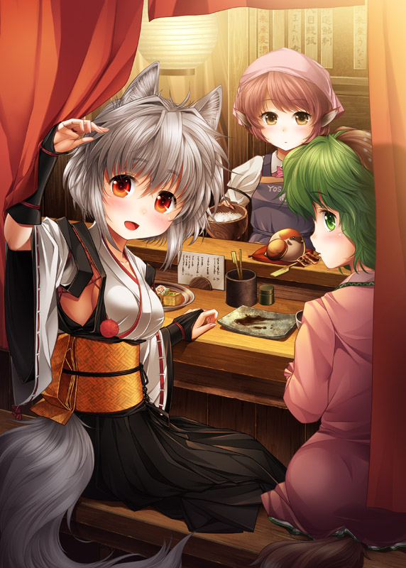 inubashiri momiji, mystia lorelei, kasodani kyouko, and okamisty (touhou) drawn by kei_kei