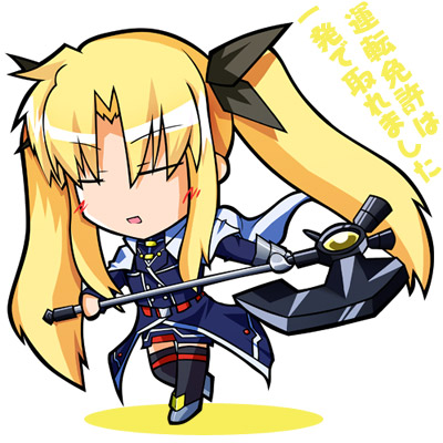 fate testarossa and bardiche (lyrical nanoha and 1 more) drawn by kajun