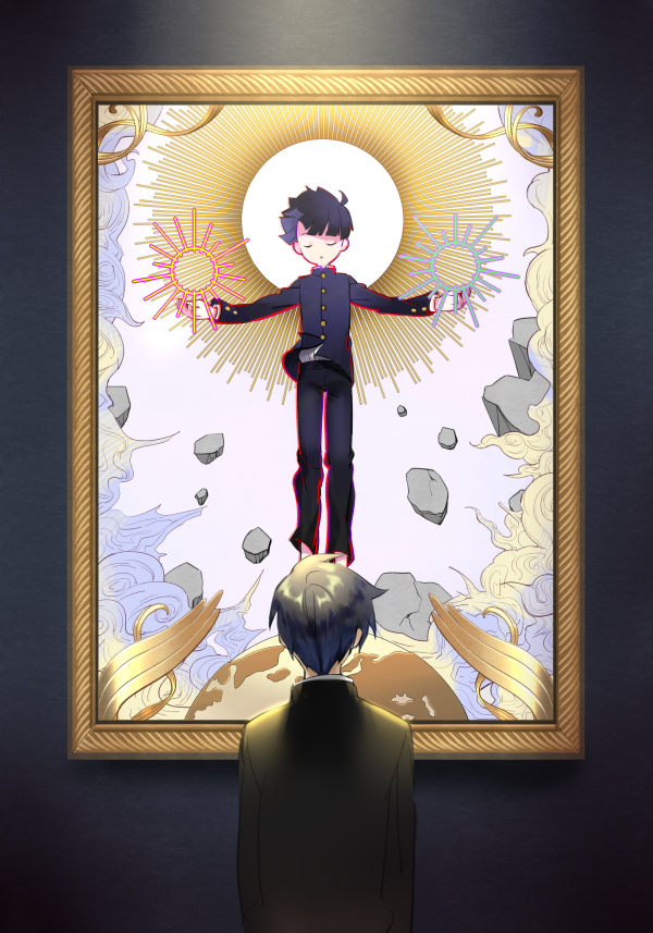 kageyama shigeo and kageyama ritsu (mob psycho 100) drawn by xiaxin_(shu0911)