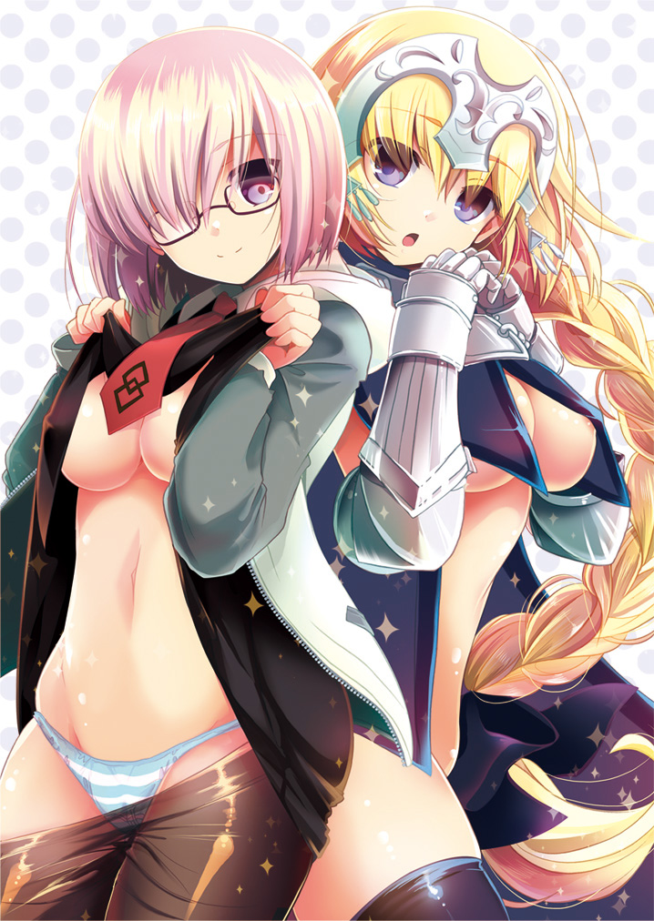 mash kyrielight and jeanne d'arc (fate and 1 more) drawn by izumiya_otoha