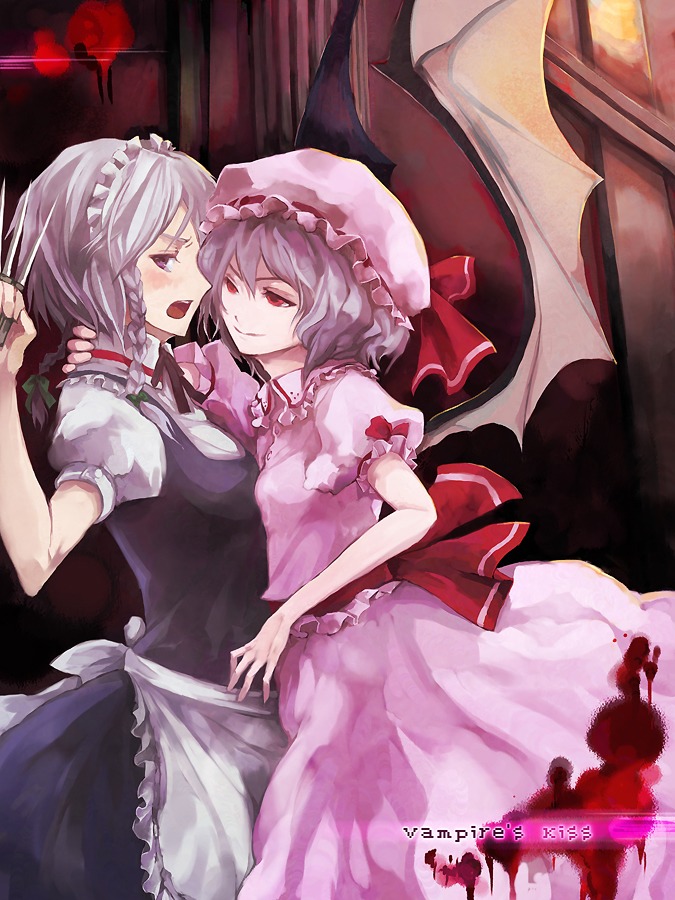 remilia scarlet and izayoi sakuya (touhou) drawn by tesa
