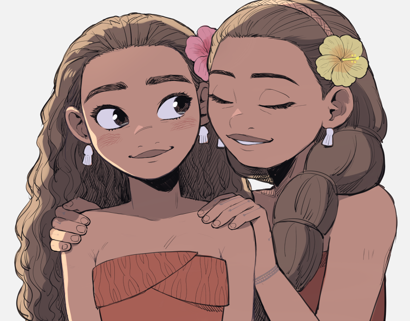 moana waialiki and sina (moana) drawn by pano_(mohayayamai)