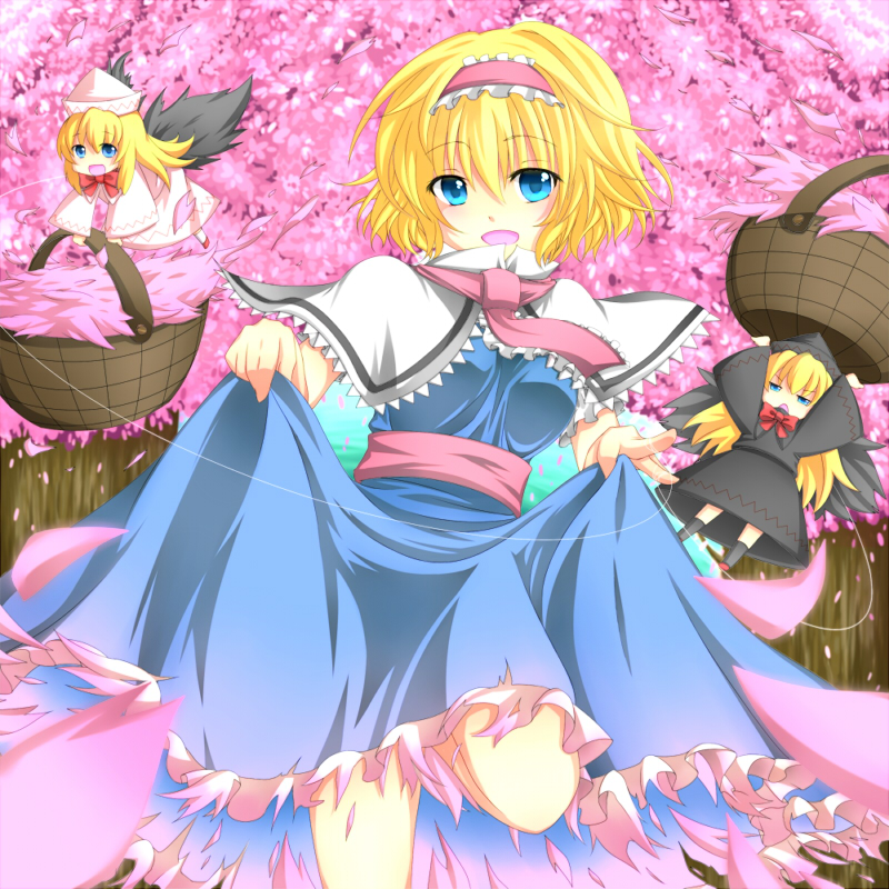 alice margatroid, lily white, and lily black (touhou) drawn by h-arukiti