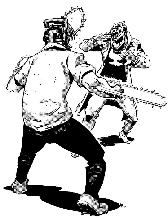 denji and inui juuzou (chainsaw man and 1 more) drawn by ireading