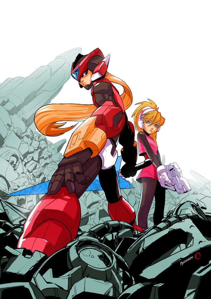 zero, zero(z), ciel, and pantheon (mega man and 1 more) drawn by hendry_zero