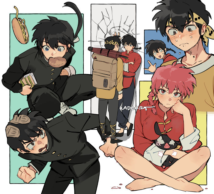 ranma-chan and hibiki ryouga (ranma 1/2) drawn by kadeart
