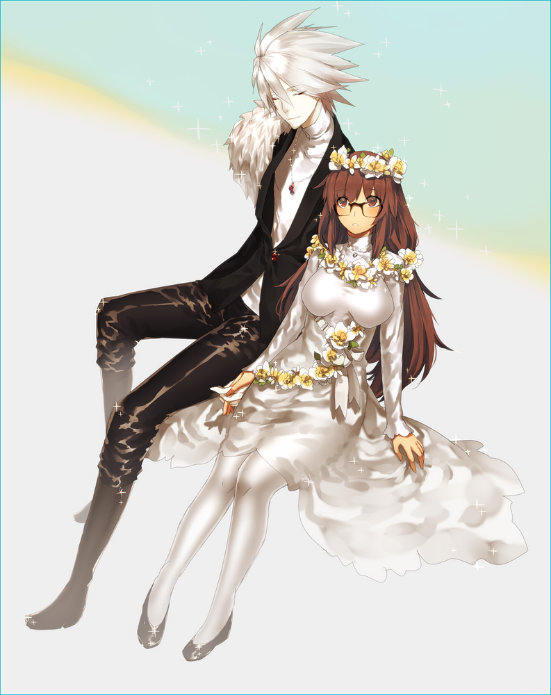 karna and jinako carigiri (fate and 2 more) drawn by aosora_aoi