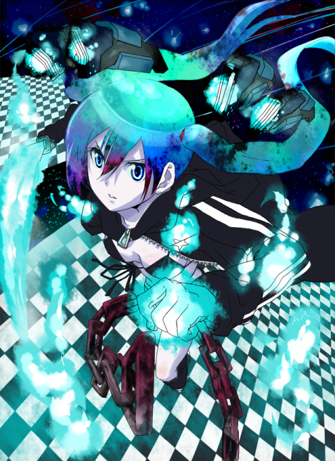 hatsune miku and black rock shooter (vocaloid and 1 more) drawn by mezard