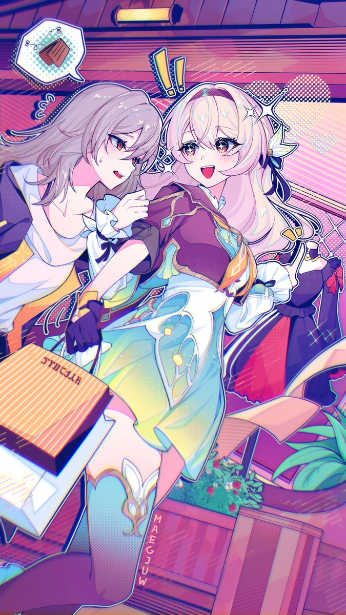 trailblazer, firefly, and stelle (honkai and 1 more) drawn by maegjuw
