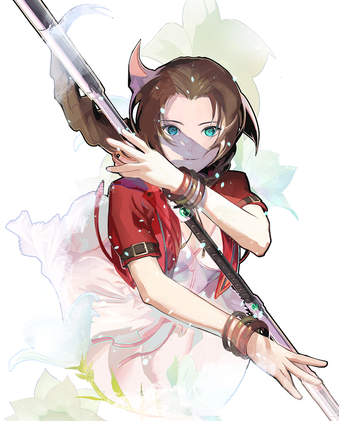 aerith gainsborough (final fantasy and 2 more) drawn by cofffee