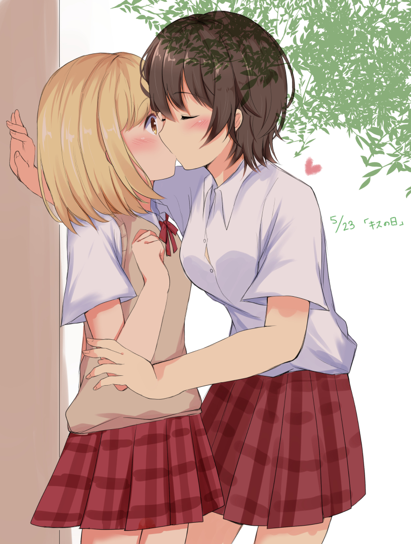 kase tomoka and yamada yui (asagao to kase-san) drawn by yakata_mana