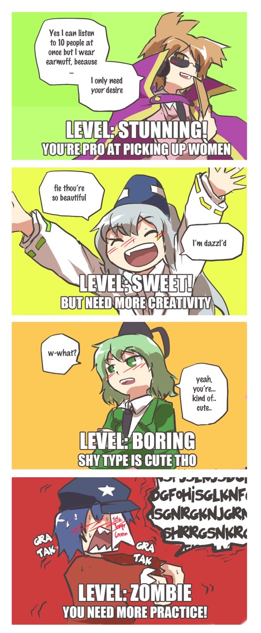 toyosatomimi no miko, mononobe no futo, miyako yoshika, and soga no tojiko (touhou) drawn by kapiten70