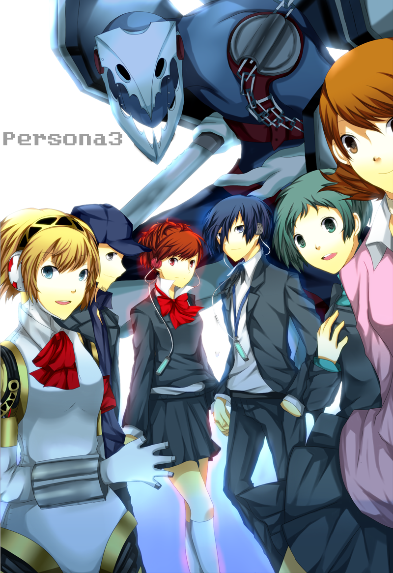 yuuki makoto, aigis, shiomi kotone, takeba yukari, yamagishi fuuka, and 2 more (persona and 2 more) drawn by bon_(satz)