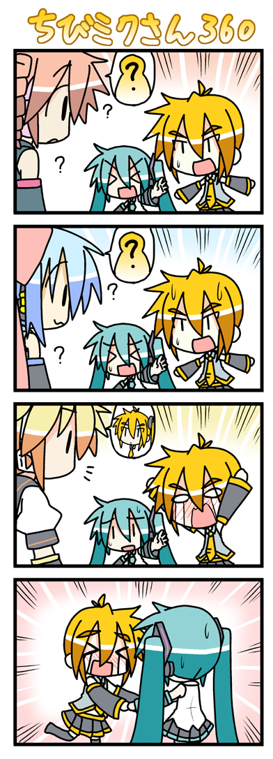 hatsune miku, kagamine len, kasane teto, akita neru, chibi miku, and 1 more (vocaloid and 1 more) drawn by minami_(colorful_palette)