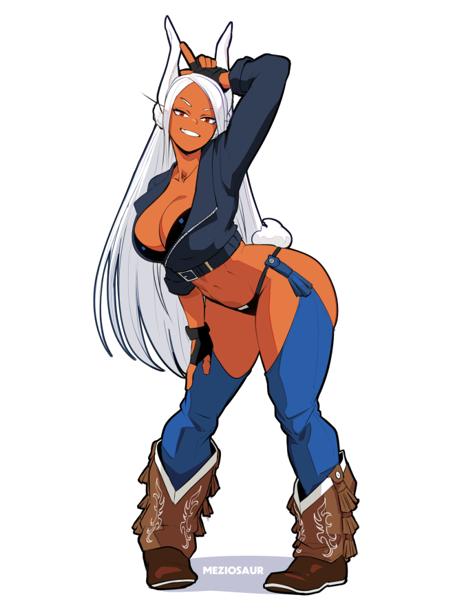 mirko and angel (boku no hero academia and 1 more) drawn by meziosaur