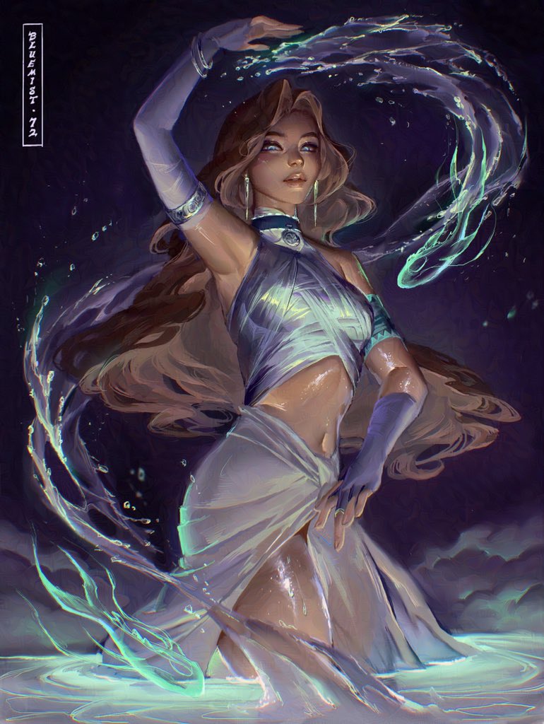 katara (avatar legends and 1 more) drawn by bluemist72