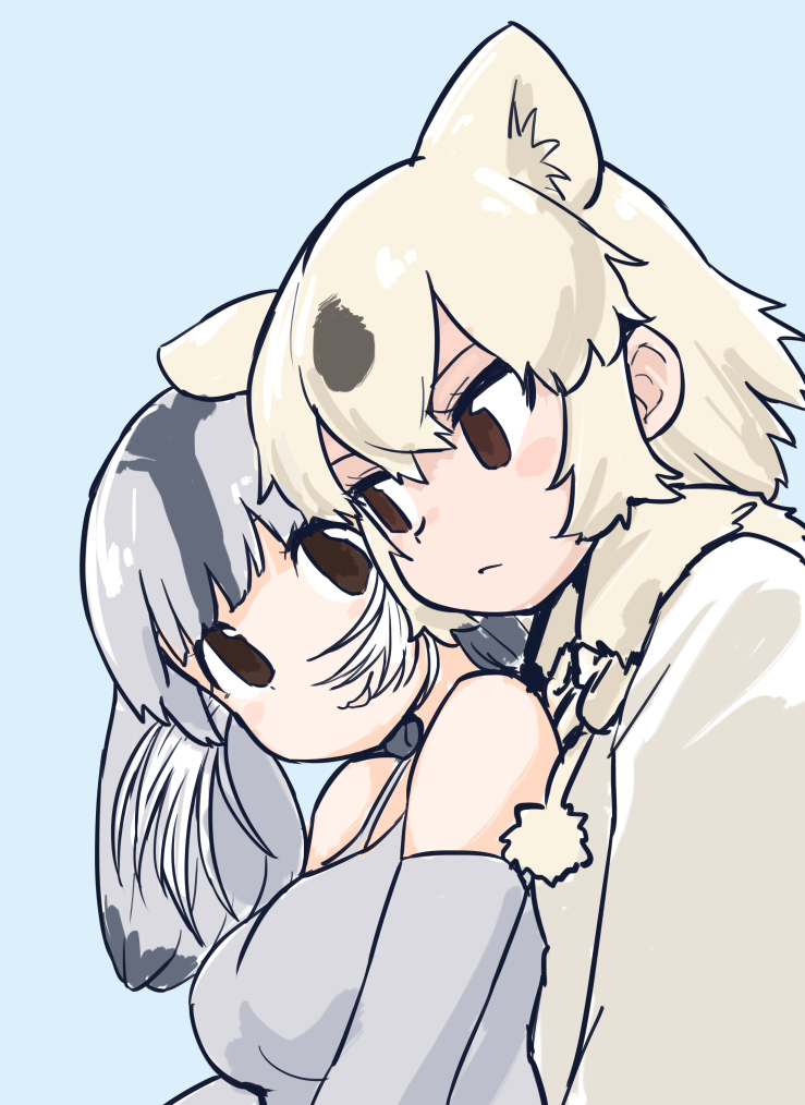 polar bear and bearded seal (kemono friends) drawn by rumenia_(ao2is)