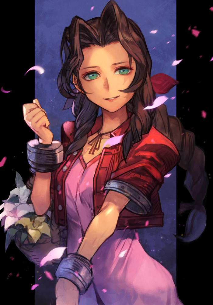 aerith gainsborough (final fantasy and 1 more) drawn by hungry_clicker