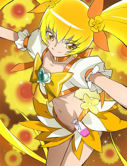 myoudouin itsuki and cure sunshine (precure and 1 more) drawn by haruyama_kazunori