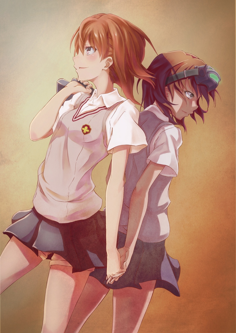 misaka mikoto and misaka imouto (toaru majutsu no index and 1 more) drawn by jeff_wang
