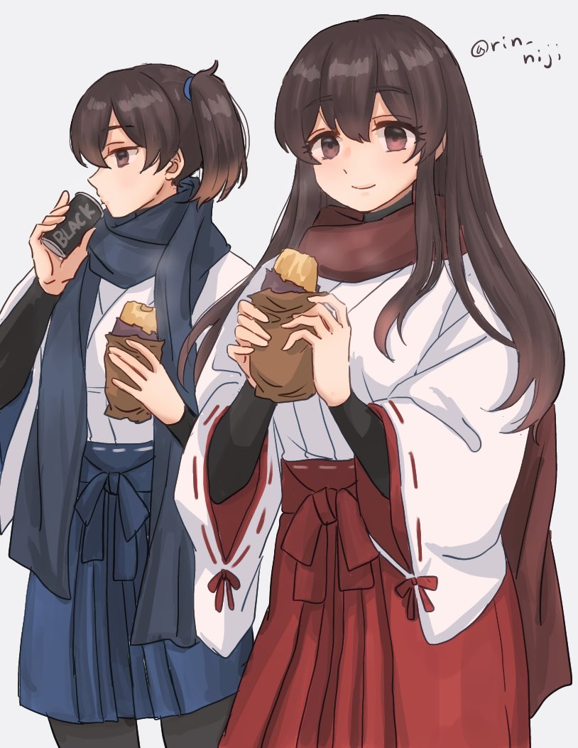 kaga and akagi (kantai collection) drawn by rin_(rin_niji)