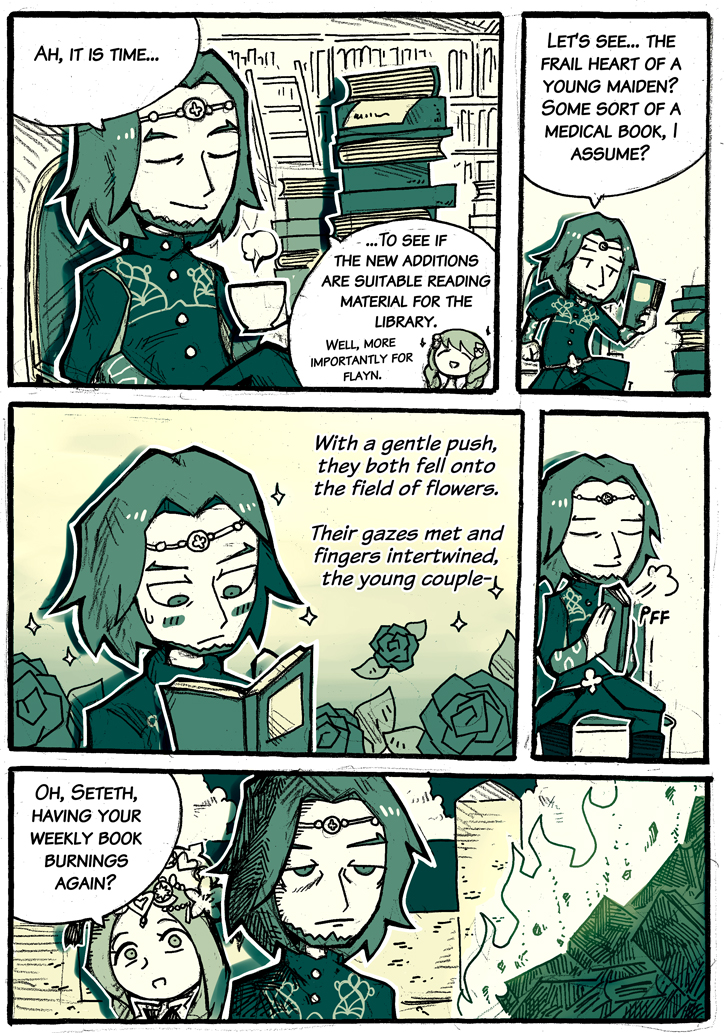 rhea, flayn, and seteth (fire emblem and 1 more) drawn by setz