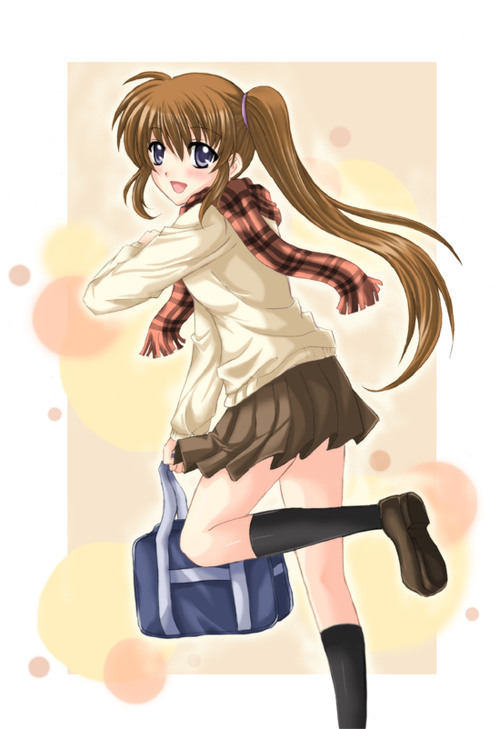 takamachi nanoha (lyrical nanoha and 1 more) drawn by misuzu_(iridescence)
