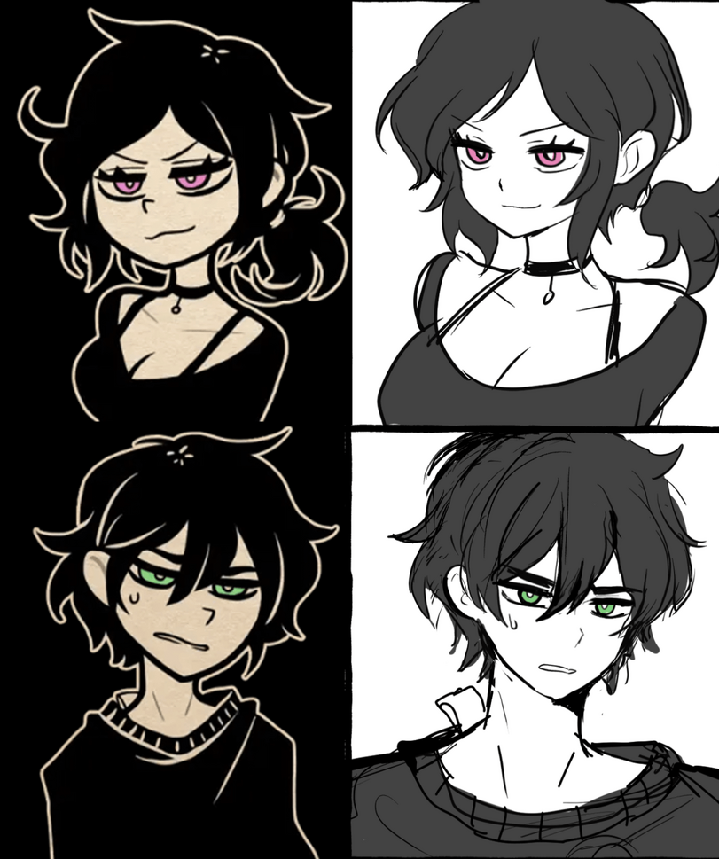 ashley graves and andrew graves (the coffin of andy and leyley) drawn by nemlei and watasi_tokimi