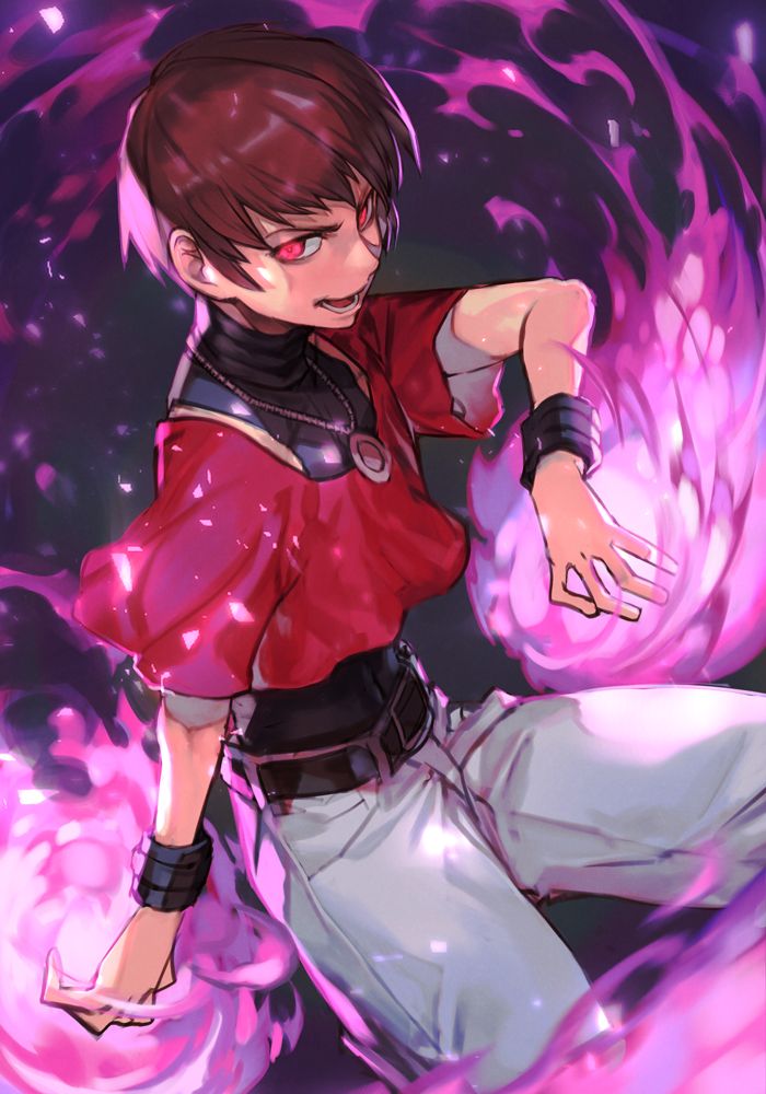 chris and orochi chris (the king of fighters) drawn by hungry_clicker