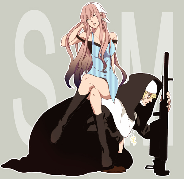 maria and sister (arakawa under the bridge) drawn by oka_(juno610)
