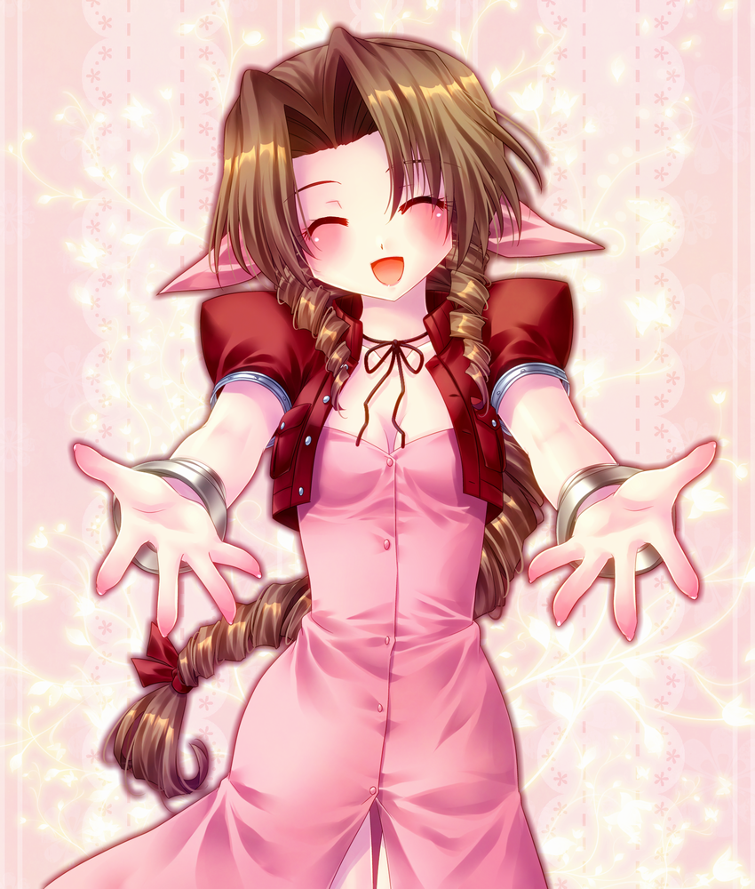 aerith gainsborough (final fantasy and 1 more) drawn by minatosaiga