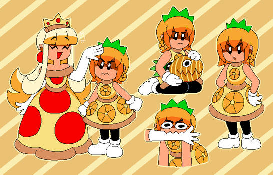 pizza princess and pineapple princess (original and 1 more) drawn by tinytoxicwaste101