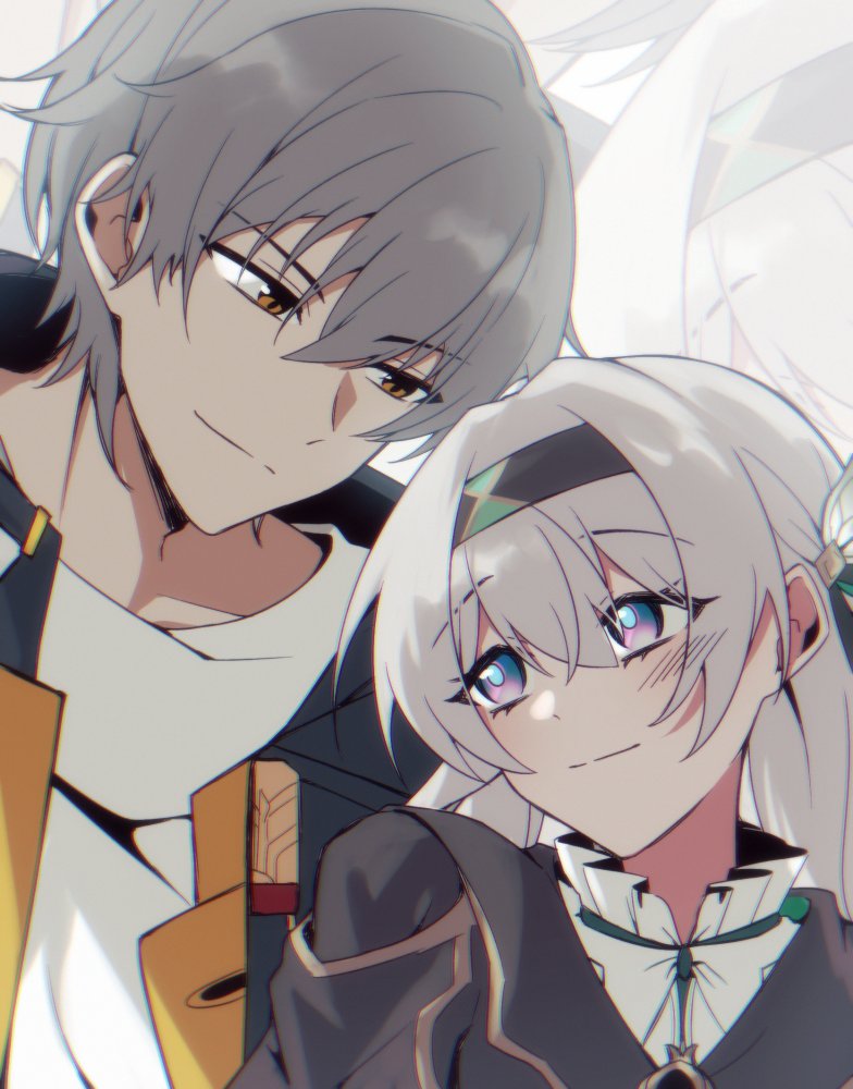 trailblazer, firefly, and caelus (honkai and 1 more) drawn by c01dne5s