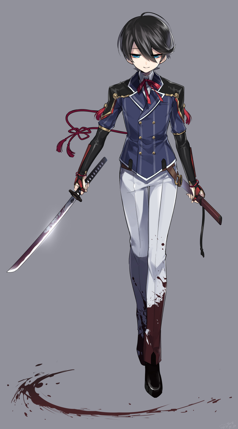 horikawa kunihiro (touken ranbu) drawn by hebino_rai