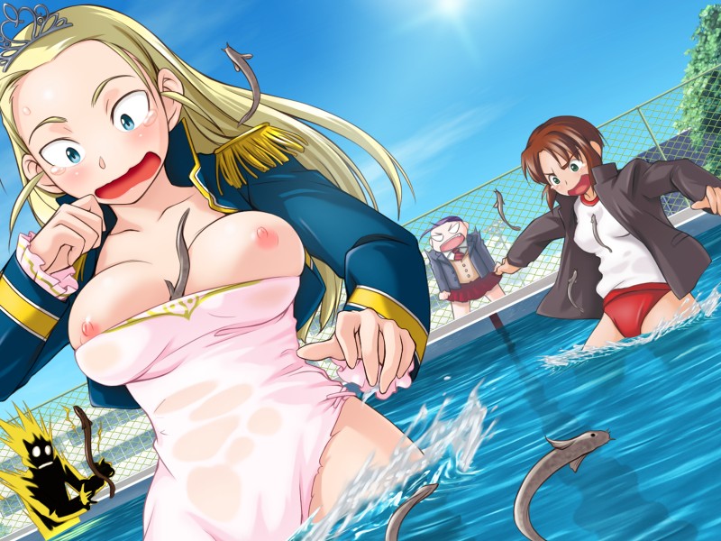 oshikawa rin, kouno honoka, and ernestina imbrie (salvatore!) drawn by yurikawa