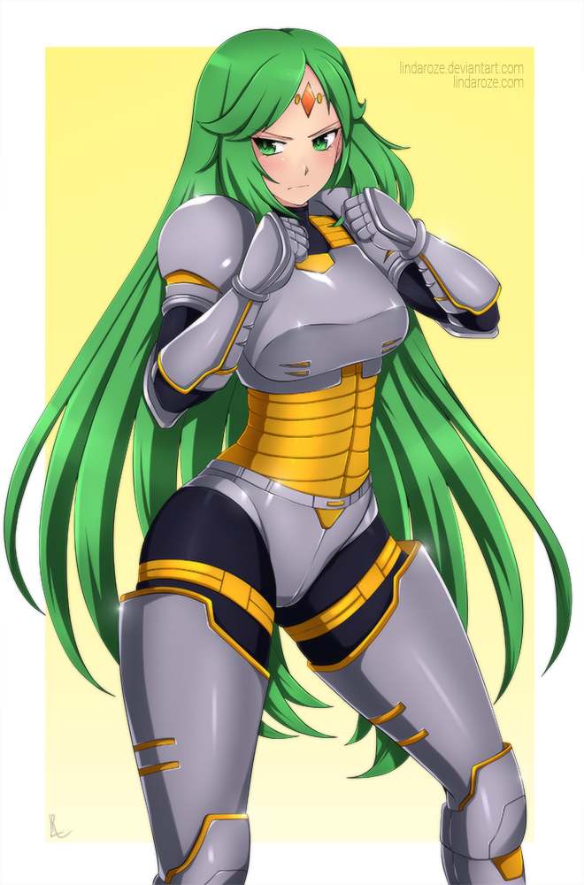 palutena (kid icarus and 1 more) drawn by lindaroze