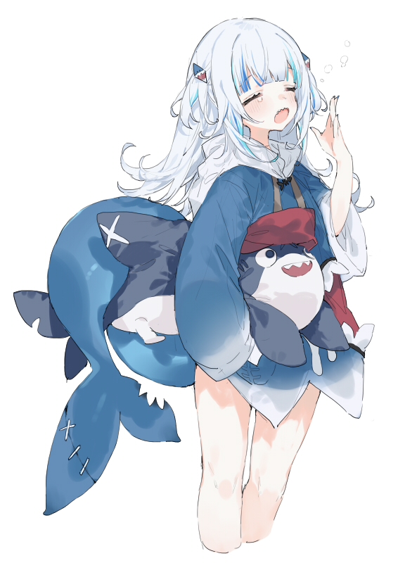 gawr gura and bloop (hololive and 1 more) drawn by 896kcal