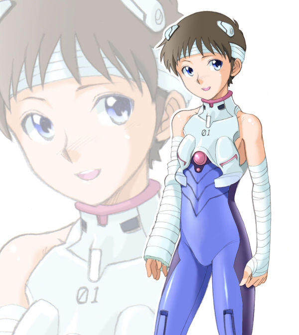 ikari shinji (neon genesis evangelion) drawn by ebi-rom