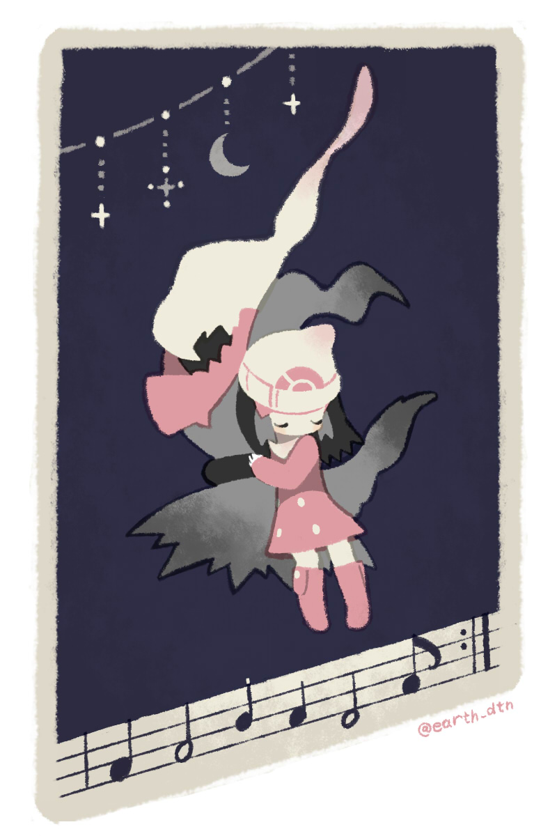 dawn and darkrai (pokemon and 2 more) drawn by tanba_(tanba-art)