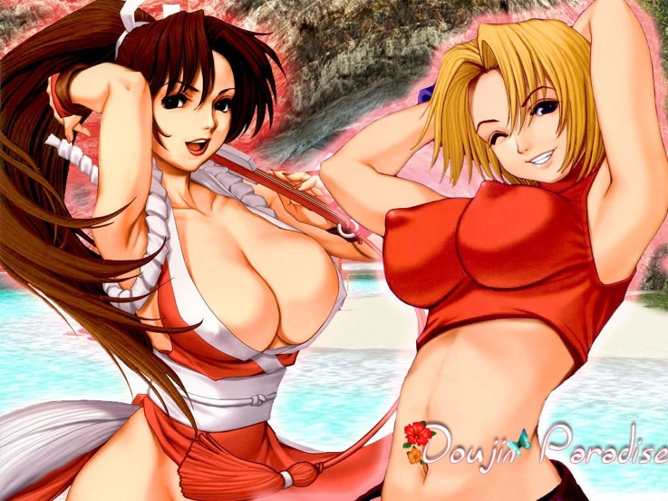 shiranui mai and blue mary (the king of fighters and 1 more) drawn by saigado